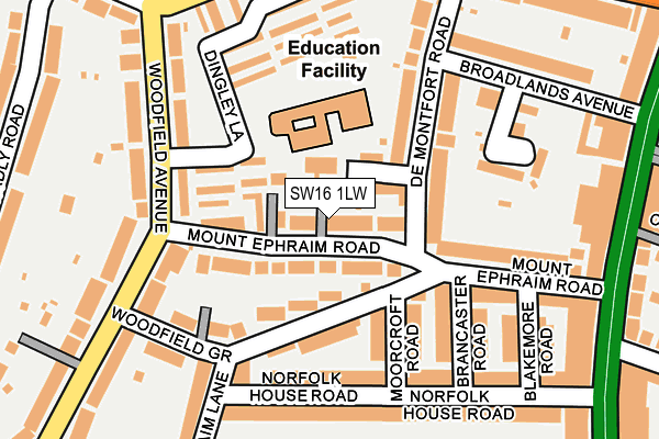 SW16 1LW map - OS OpenMap – Local (Ordnance Survey) SW16 1LW map - OS OpenMap – Local (Ordnance Survey)