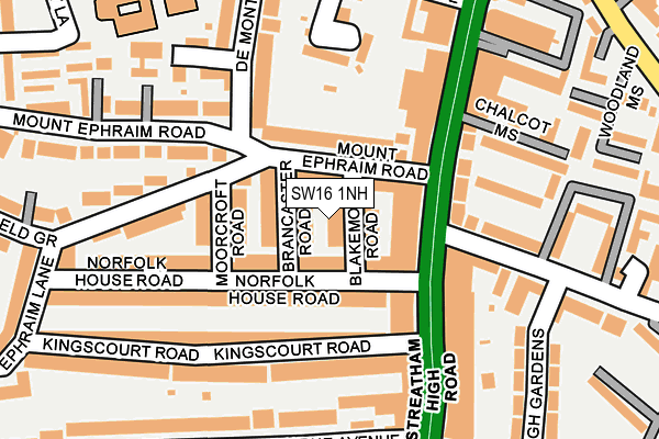 SW16 1NH map - OS OpenMap – Local (Ordnance Survey) SW16 1NH map - OS OpenMap – Local (Ordnance Survey)