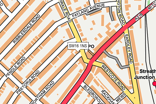 SW16 1NS map - OS OpenMap – Local (Ordnance Survey) SW16 1NS map - OS OpenMap – Local (Ordnance Survey)