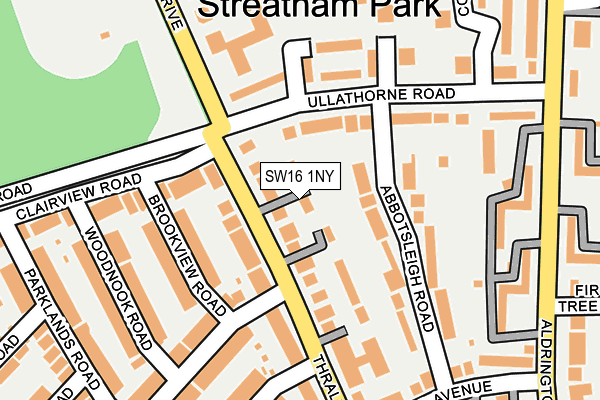 SW16 1NY map - OS OpenMap – Local (Ordnance Survey) SW16 1NY map - OS OpenMap – Local (Ordnance Survey)