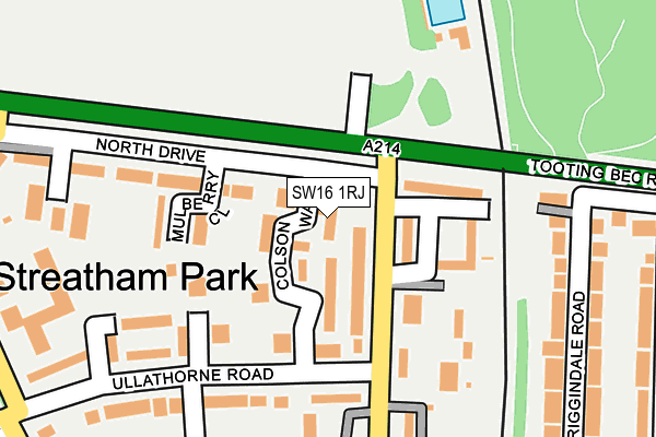 SW16 1RJ map - OS OpenMap – Local (Ordnance Survey) SW16 1RJ map - OS OpenMap – Local (Ordnance Survey)
