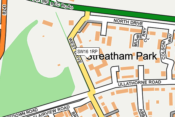 SW16 1RP map - OS OpenMap – Local (Ordnance Survey) SW16 1RP map - OS OpenMap – Local (Ordnance Survey)