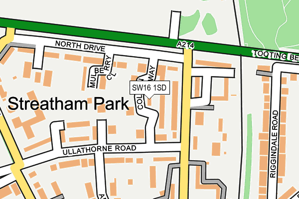 SW16 1SD map - OS OpenMap – Local (Ordnance Survey) SW16 1SD map - OS OpenMap – Local (Ordnance Survey)