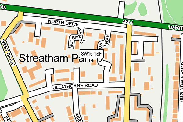 SW16 1SF map - OS OpenMap – Local (Ordnance Survey) SW16 1SF map - OS OpenMap – Local (Ordnance Survey)