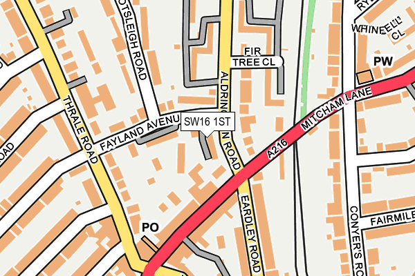 SW16 1ST map - OS OpenMap – Local (Ordnance Survey) SW16 1ST map - OS OpenMap – Local (Ordnance Survey)