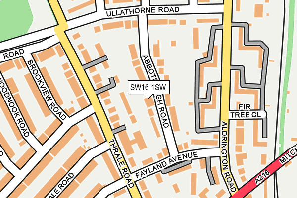 SW16 1SW map - OS OpenMap – Local (Ordnance Survey) SW16 1SW map - OS OpenMap – Local (Ordnance Survey)