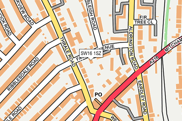 SW16 1SZ map - OS OpenMap – Local (Ordnance Survey) SW16 1SZ map - OS OpenMap – Local (Ordnance Survey)