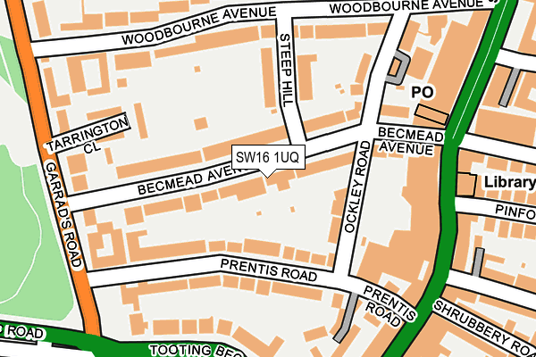 SW16 1UQ map - OS OpenMap – Local (Ordnance Survey) SW16 1UQ map - OS OpenMap – Local (Ordnance Survey)