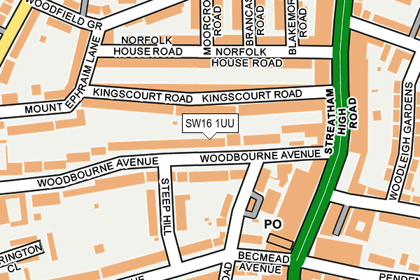 SW16 1UU map - OS OpenMap – Local (Ordnance Survey) SW16 1UU map - OS OpenMap – Local (Ordnance Survey)