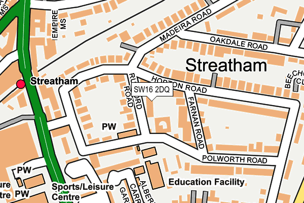 SW16 2DQ map - OS OpenMap – Local (Ordnance Survey)