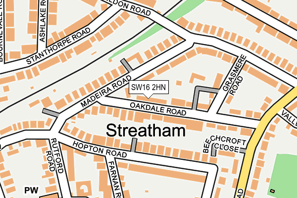 SW16 2HN map - OS OpenMap – Local (Ordnance Survey) SW16 2HN map - OS OpenMap – Local (Ordnance Survey)