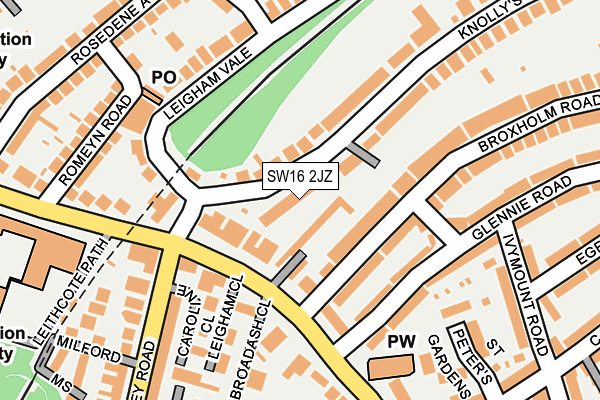 SW16 2JZ map - OS OpenMap – Local (Ordnance Survey) SW16 2JZ map - OS OpenMap – Local (Ordnance Survey)