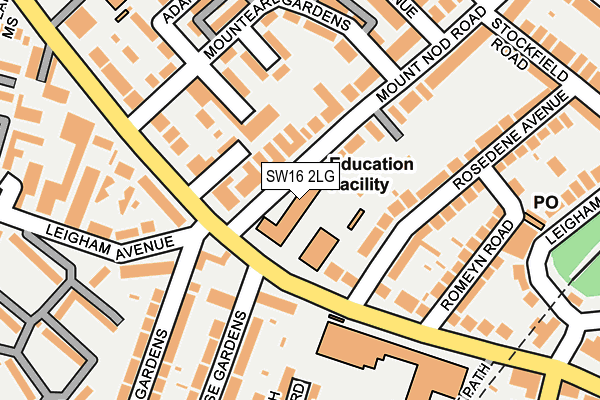 SW16 2LG map - OS OpenMap – Local (Ordnance Survey) SW16 2LG map - OS OpenMap – Local (Ordnance Survey)