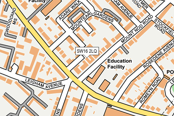 SW16 2LQ map - OS OpenMap – Local (Ordnance Survey) SW16 2LQ map - OS OpenMap – Local (Ordnance Survey)