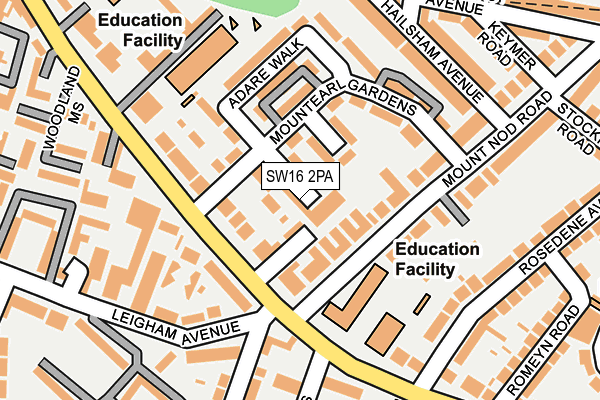 SW16 2PA map - OS OpenMap – Local (Ordnance Survey) SW16 2PA map - OS OpenMap – Local (Ordnance Survey)