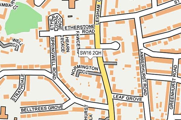 SW16 2QH map - OS OpenMap – Local (Ordnance Survey) SW16 2QH map - OS OpenMap – Local (Ordnance Survey)