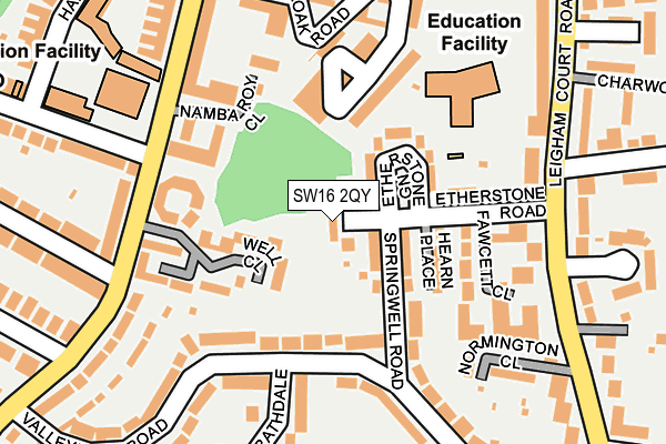 SW16 2QY map - OS OpenMap – Local (Ordnance Survey) SW16 2QY map - OS OpenMap – Local (Ordnance Survey)