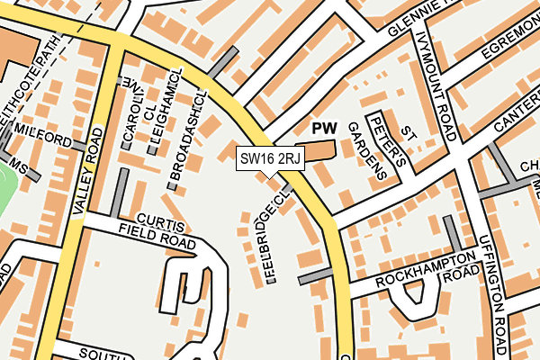 SW16 2RJ map - OS OpenMap – Local (Ordnance Survey) SW16 2RJ map - OS OpenMap – Local (Ordnance Survey)