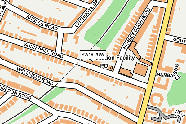 SW16 2UW map - OS OpenMap – Local (Ordnance Survey)
