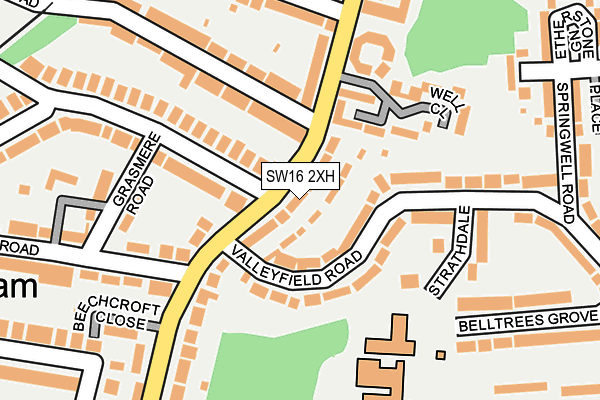 SW16 2XH map - OS OpenMap – Local (Ordnance Survey) SW16 2XH map - OS OpenMap – Local (Ordnance Survey)