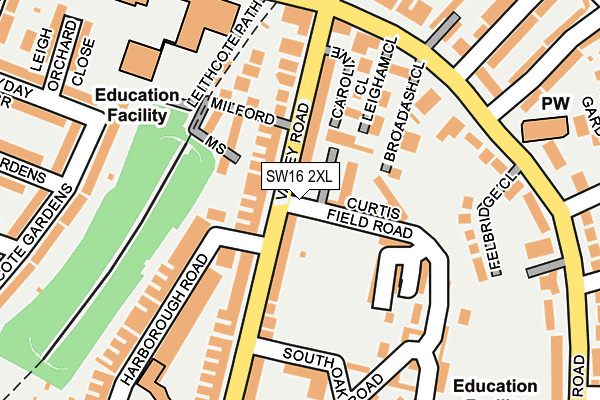 SW16 2XL map - OS OpenMap – Local (Ordnance Survey) SW16 2XL map - OS OpenMap – Local (Ordnance Survey)