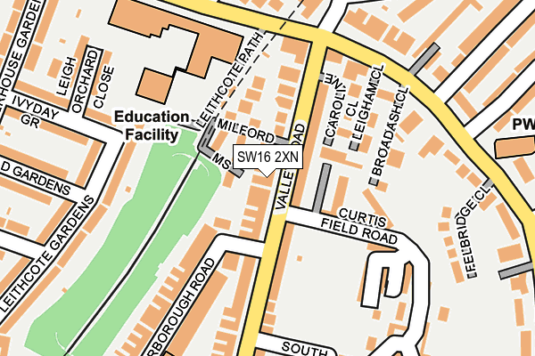 SW16 2XN map - OS OpenMap – Local (Ordnance Survey) SW16 2XN map - OS OpenMap – Local (Ordnance Survey)