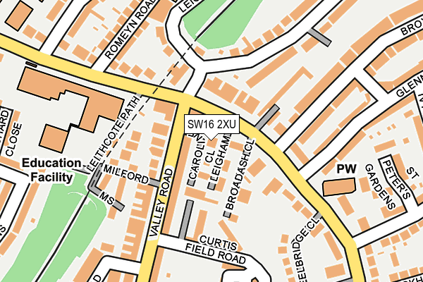 SW16 2XU map - OS OpenMap – Local (Ordnance Survey) SW16 2XU map - OS OpenMap – Local (Ordnance Survey)