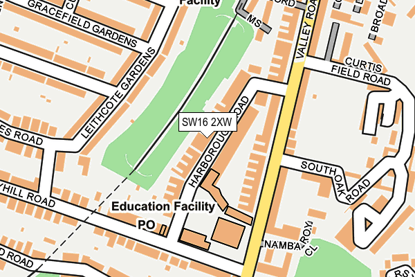 SW16 2XW map - OS OpenMap – Local (Ordnance Survey) SW16 2XW map - OS OpenMap – Local (Ordnance Survey)