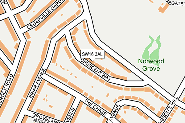 SW16 3AL map - OS OpenMap – Local (Ordnance Survey) SW16 3AL map - OS OpenMap – Local (Ordnance Survey)