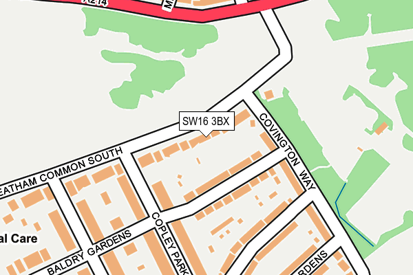 SW16 3BX map - OS OpenMap – Local (Ordnance Survey) SW16 3BX map - OS OpenMap – Local (Ordnance Survey)
