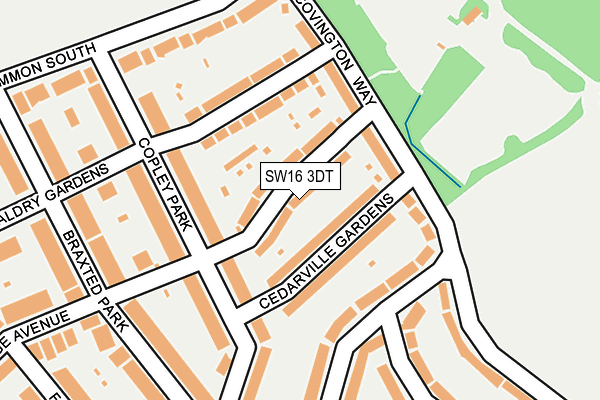 SW16 3DT map - OS OpenMap – Local (Ordnance Survey) SW16 3DT map - OS OpenMap – Local (Ordnance Survey)