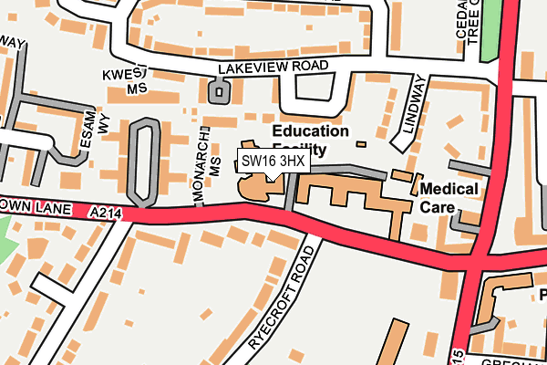 SW16 3HX map - OS OpenMap – Local (Ordnance Survey) SW16 3HX map - OS OpenMap – Local (Ordnance Survey)