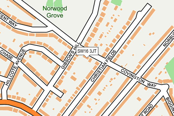 SW16 3JT map - OS OpenMap – Local (Ordnance Survey) SW16 3JT map - OS OpenMap – Local (Ordnance Survey)