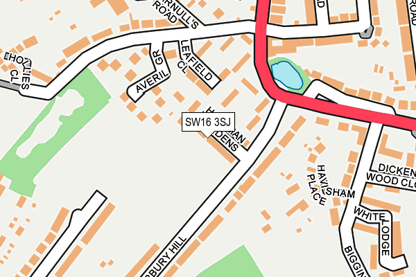 SW16 3SJ map - OS OpenMap – Local (Ordnance Survey) SW16 3SJ map - OS OpenMap – Local (Ordnance Survey)
