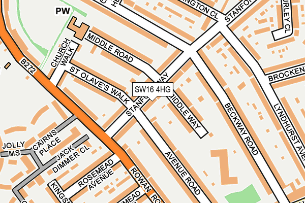 SW16 4HG map - OS OpenMap – Local (Ordnance Survey) SW16 4HG map - OS OpenMap – Local (Ordnance Survey)
