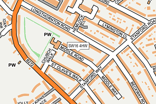 SW16 4HW map - OS OpenMap – Local (Ordnance Survey) SW16 4HW map - OS OpenMap – Local (Ordnance Survey)