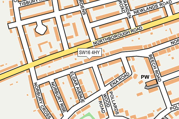 SW16 4HY map - OS OpenMap – Local (Ordnance Survey) SW16 4HY map - OS OpenMap – Local (Ordnance Survey)