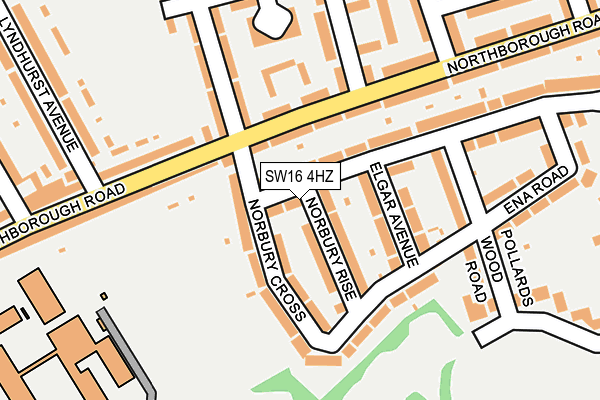 SW16 4HZ map - OS OpenMap – Local (Ordnance Survey) SW16 4HZ map - OS OpenMap – Local (Ordnance Survey)