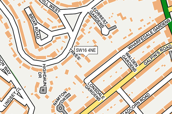SW16 4NE map - OS OpenMap – Local (Ordnance Survey) SW16 4NE map - OS OpenMap – Local (Ordnance Survey)