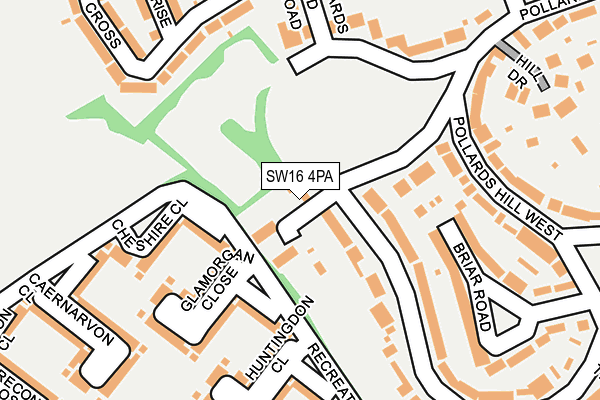 SW16 4PA map - OS OpenMap – Local (Ordnance Survey) SW16 4PA map - OS OpenMap – Local (Ordnance Survey)