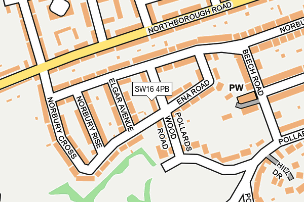 SW16 4PB map - OS OpenMap – Local (Ordnance Survey) SW16 4PB map - OS OpenMap – Local (Ordnance Survey)