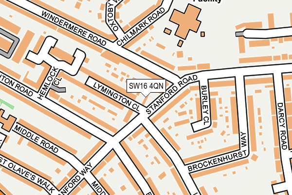 SW16 4QN map - OS OpenMap – Local (Ordnance Survey) SW16 4QN map - OS OpenMap – Local (Ordnance Survey)