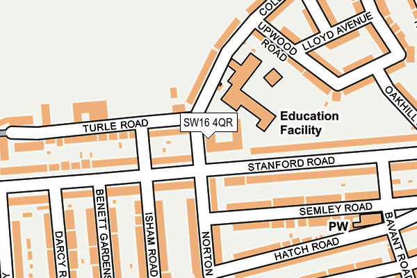 SW16 4QR map - OS OpenMap – Local (Ordnance Survey) SW16 4QR map - OS OpenMap – Local (Ordnance Survey)