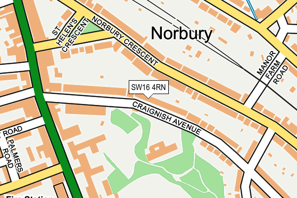 SW16 4RN map - OS OpenMap – Local (Ordnance Survey) SW16 4RN map - OS OpenMap – Local (Ordnance Survey)