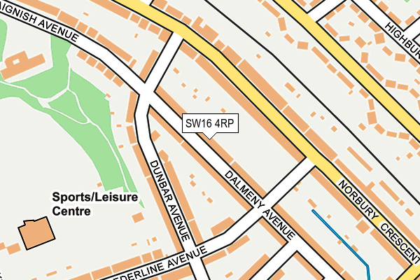 SW16 4RP map - OS OpenMap – Local (Ordnance Survey) SW16 4RP map - OS OpenMap – Local (Ordnance Survey)