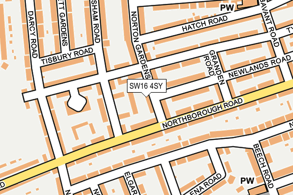 SW16 4SY map - OS OpenMap – Local (Ordnance Survey) SW16 4SY map - OS OpenMap – Local (Ordnance Survey)