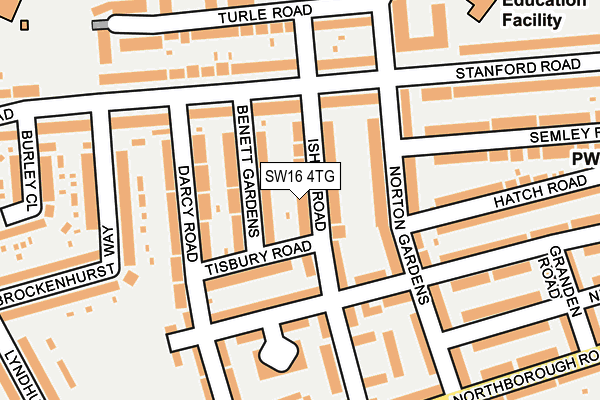 SW16 4TG map - OS OpenMap – Local (Ordnance Survey) SW16 4TG map - OS OpenMap – Local (Ordnance Survey)
