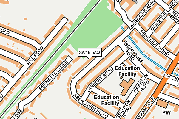SW16 5AQ map - OS OpenMap – Local (Ordnance Survey) SW16 5AQ map - OS OpenMap – Local (Ordnance Survey)