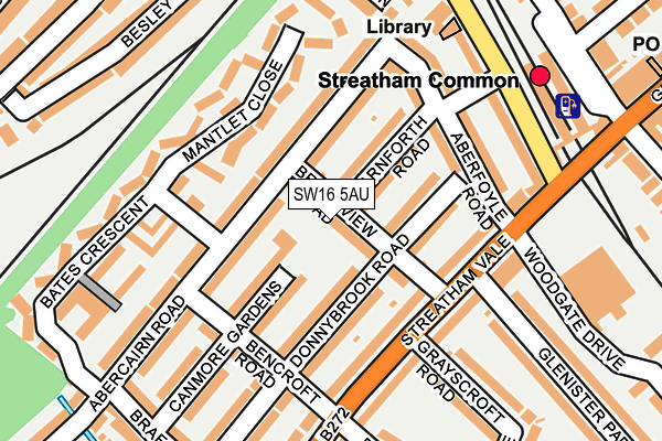 SW16 5AU map - OS OpenMap – Local (Ordnance Survey) SW16 5AU map - OS OpenMap – Local (Ordnance Survey)