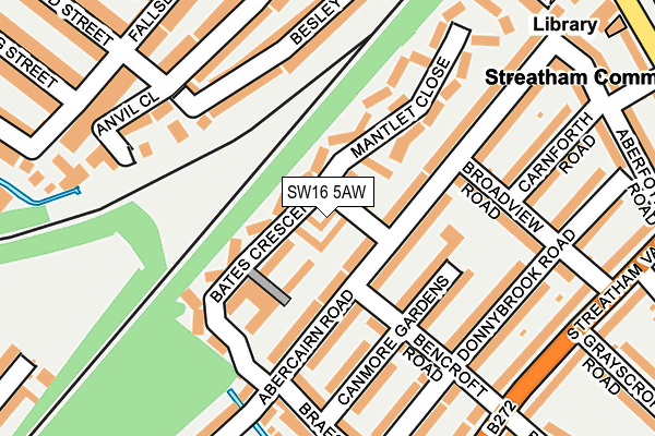 SW16 5AW map - OS OpenMap – Local (Ordnance Survey) SW16 5AW map - OS OpenMap – Local (Ordnance Survey)